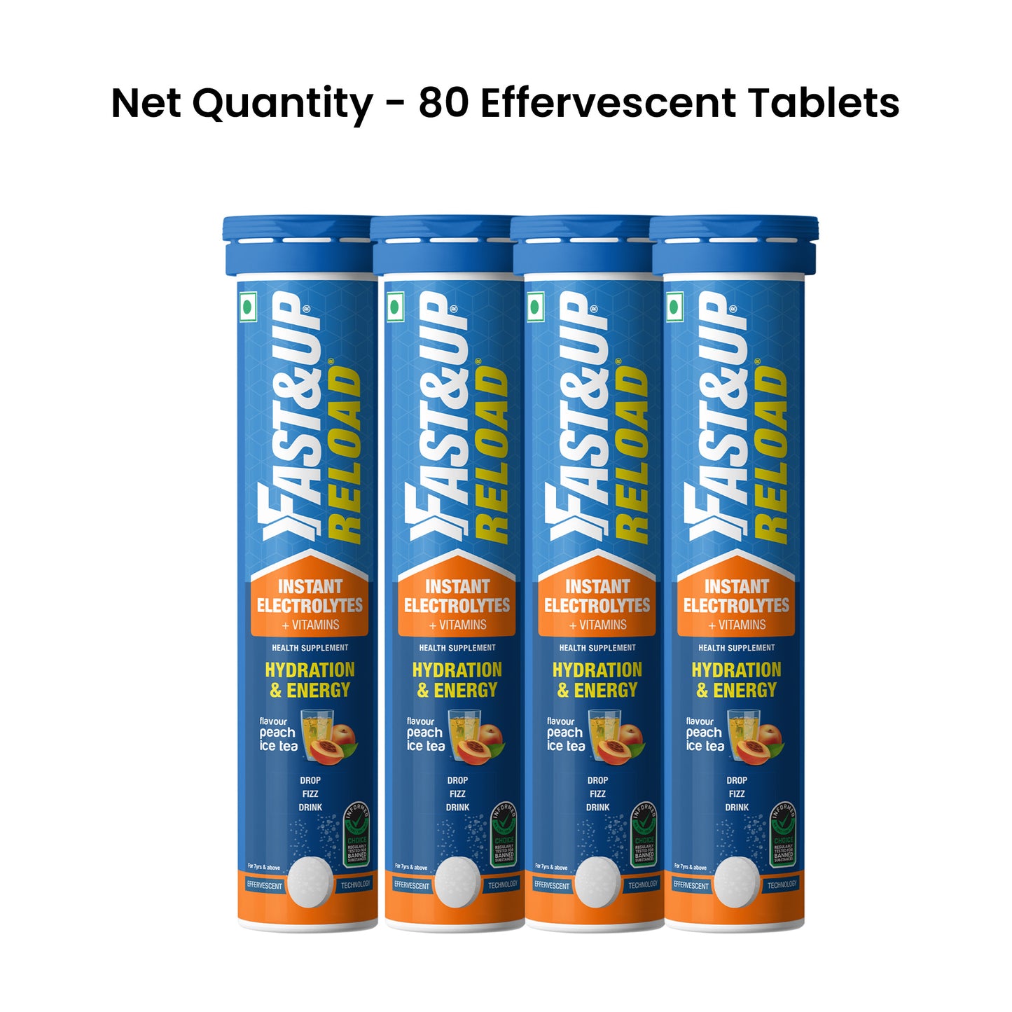 Reload - Low Sugar Instant Hydration Drink - Peach Iced Tea 20 Effervescent Tablets