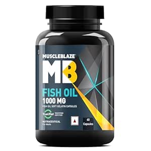 MuscleBlaze Omega 3 Fish Oil 1000MG with 180mg EPA and 120mg DHA