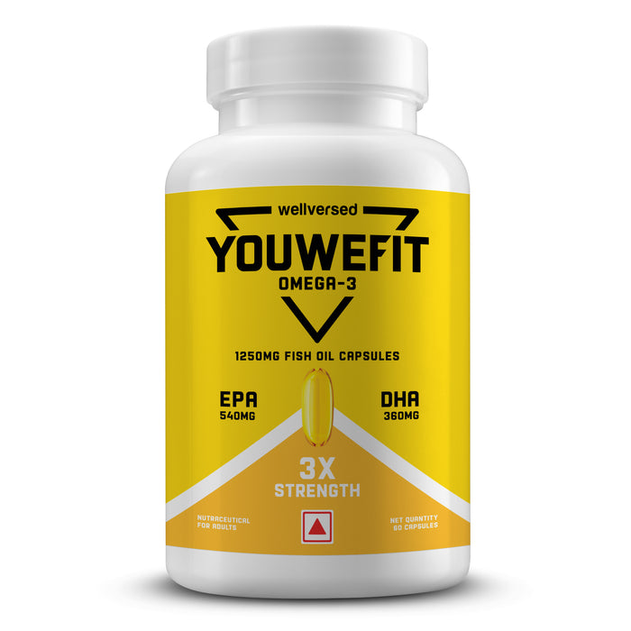 WELLCORE YouWeFit Omega-3 Fish Oil 60 Capsules 1250MG